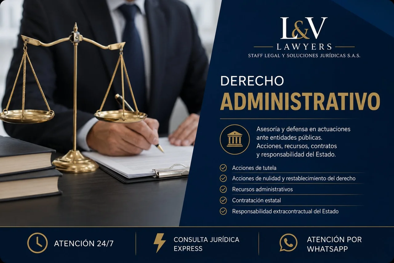 Derecho Administrativo: tutelas, nulidad y restablecimiento del derecho, recursos administrativos, contratación estatal y responsabilidad del Estado
